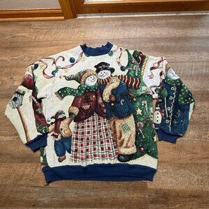 Vintage Sugar Street Weavers Sweater, One Size, Cotton, Unisex, Christmas USA